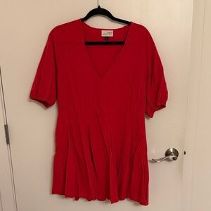 Universal Thread Bright Red V-Neck Mini Dress
